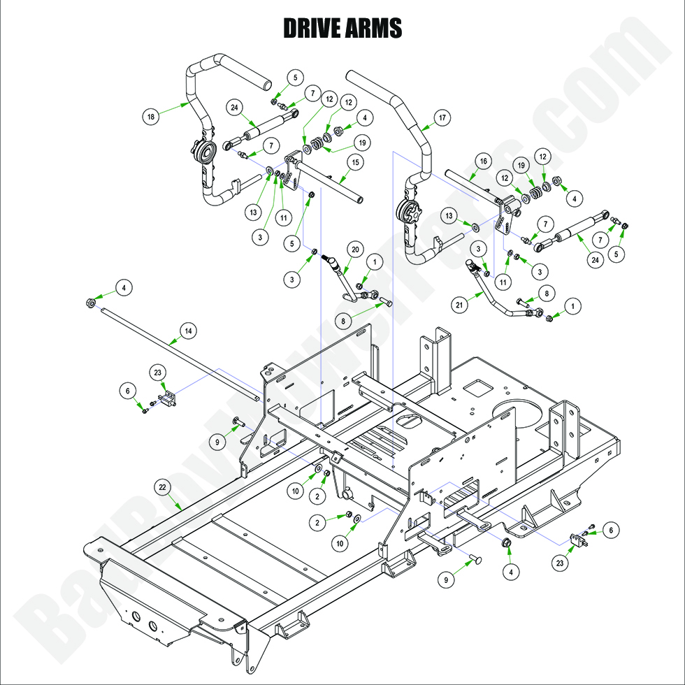 3365 - Bad Boy Mower Parts Lookup > 2024 > Maverick HD > Drive Arm Assembly